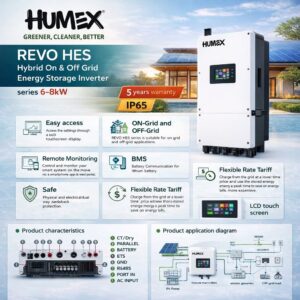 HUMAX REVO HES 6kW-8kW Hybrid Solar Inverter | IP65 On-Grid & Off-Grid Energy Storage